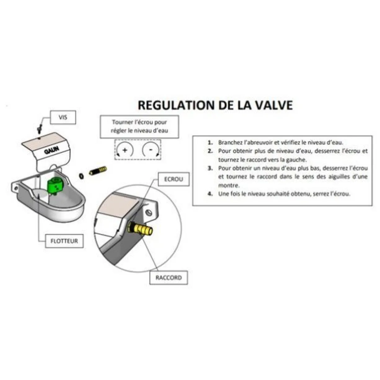 Abreuvoir automatique vertical aluminium 0,4 L basse pression - Gaun