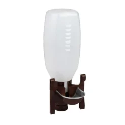 Abreuvoir mixte coupelle inox avec bouteille 2L pour cage rongeur ou oiseaux