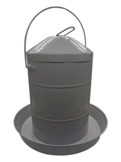Abreuvoir poule galvanisé gris avec anse 12L - Gaun