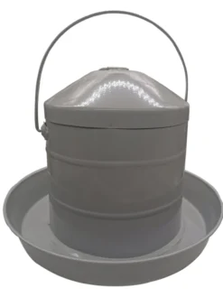Abreuvoir poule galvanisé gris avec anse 8L - Gaun