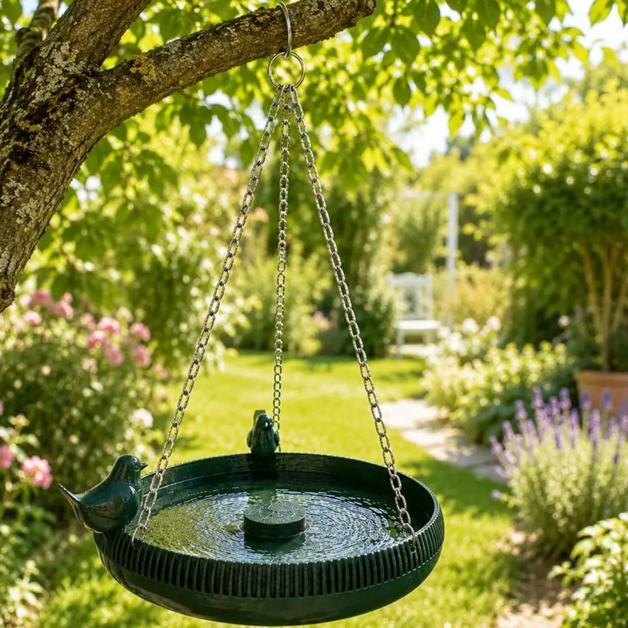 Abreuvoir pour oiseaux sauvages modulable Ondéa Solo vert olive - Evena