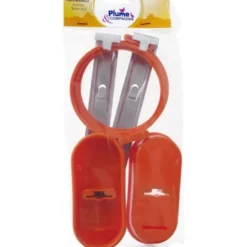 Abreuvoir sabot porte-bouteille lapin et volailles orange x 2 - Plume & Compagnie