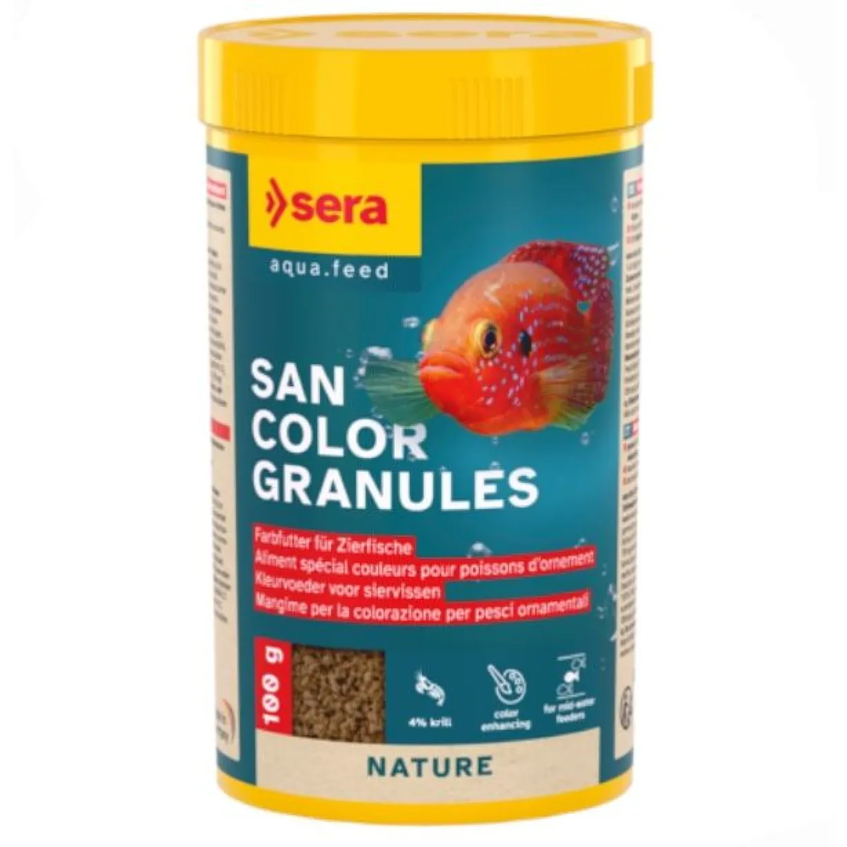 Aliment pour poissons d’ornement granulés San Color Granulés 250ML - Sera