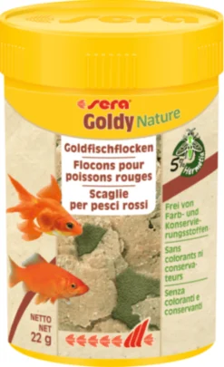 Aliment pour poissons rouges flocons Goldy Nature 100ML - Sera