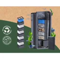 Aquarium poisson Explorer Brussels Bio 105L noir avec BioBox, rampe LED et chauffage - Aquatlantis