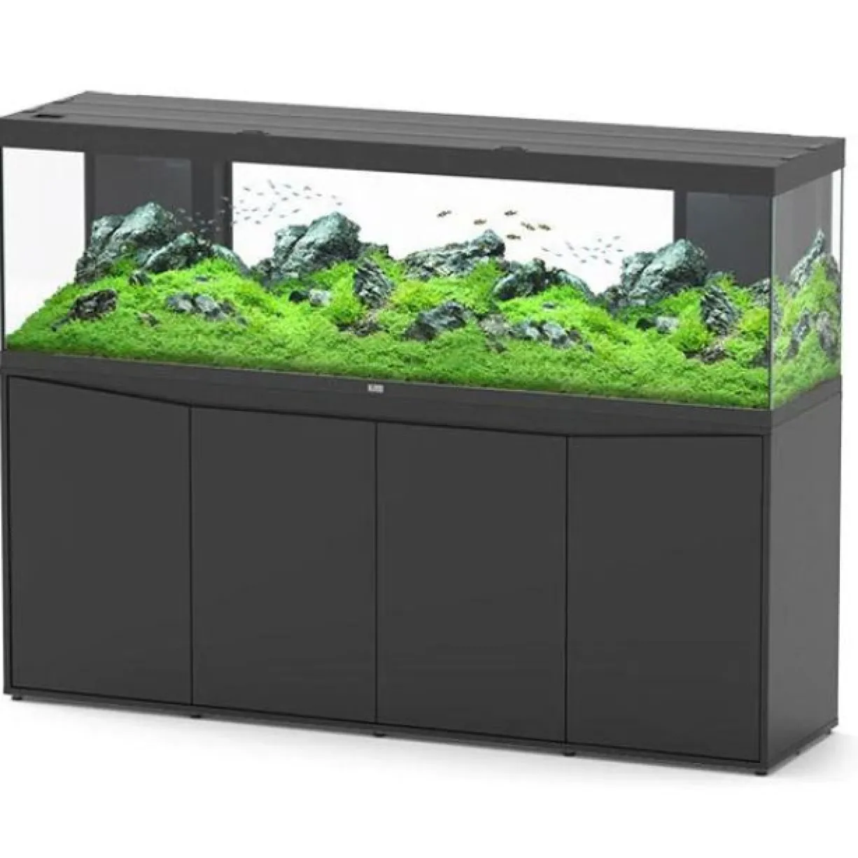 Aquarium poisson Splendid 200 noir LED 2.0 et BioBox avec meuble - Aquatlantis