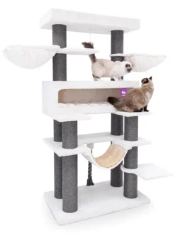 Arbre à chat sisal et fourrure Lookout 198 blanc - PetRebels