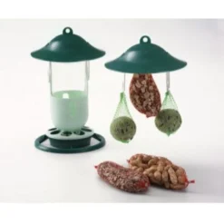 Auvent pour mangeoire ou abreuvoir oiseaux avec réservoir en verre Bird vert - Fauna