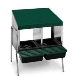 Batterie de pondoirs pour poule 2 compartiments fond plastique - Gaun