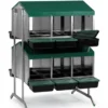 Batterie de pondoirs pour poule 12 compartiments fond plastique 2 faces - Gaun