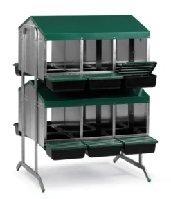 Batterie de pondoirs pour poule 12 compartiments fond plastique 2 faces - Gaun
