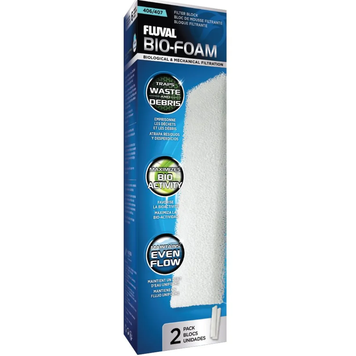 Bloc de mousse filtrante Bio-Foam pour filtres 406 et 407 par 2 - Fluval