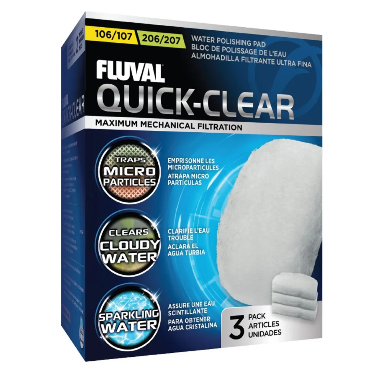 Bloc de polissage de l’eau Quick Clear pour filtres 106/107 et 206/207 par 3 - Fluval