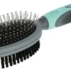 Brosse pour chien double turquoise/gris 24cm - KERBL