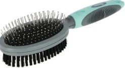 Brosse pour chien double turquoise/gris 24cm - KERBL