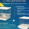 Cage de nurserie et bain grillagé pliable oiseaux avec porte Flexy+ - 2GR
