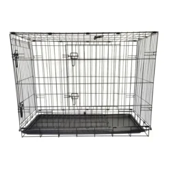 Cage de transport chien pliable en métal avec poignée XXL 122 x 75,5 x 84 cm