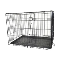 Cage de transport chien pliable en métal avec poignée XXL 122 x 75,5 x 84 cm