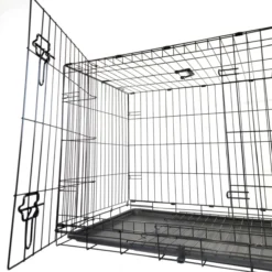 Cage de transport chien pliable en métal avec poignée XXL 122 x 75,5 x 84 cm