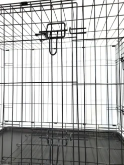 Cage de transport chien pliable en métal avec poignée L90 x 60 x 67 cm