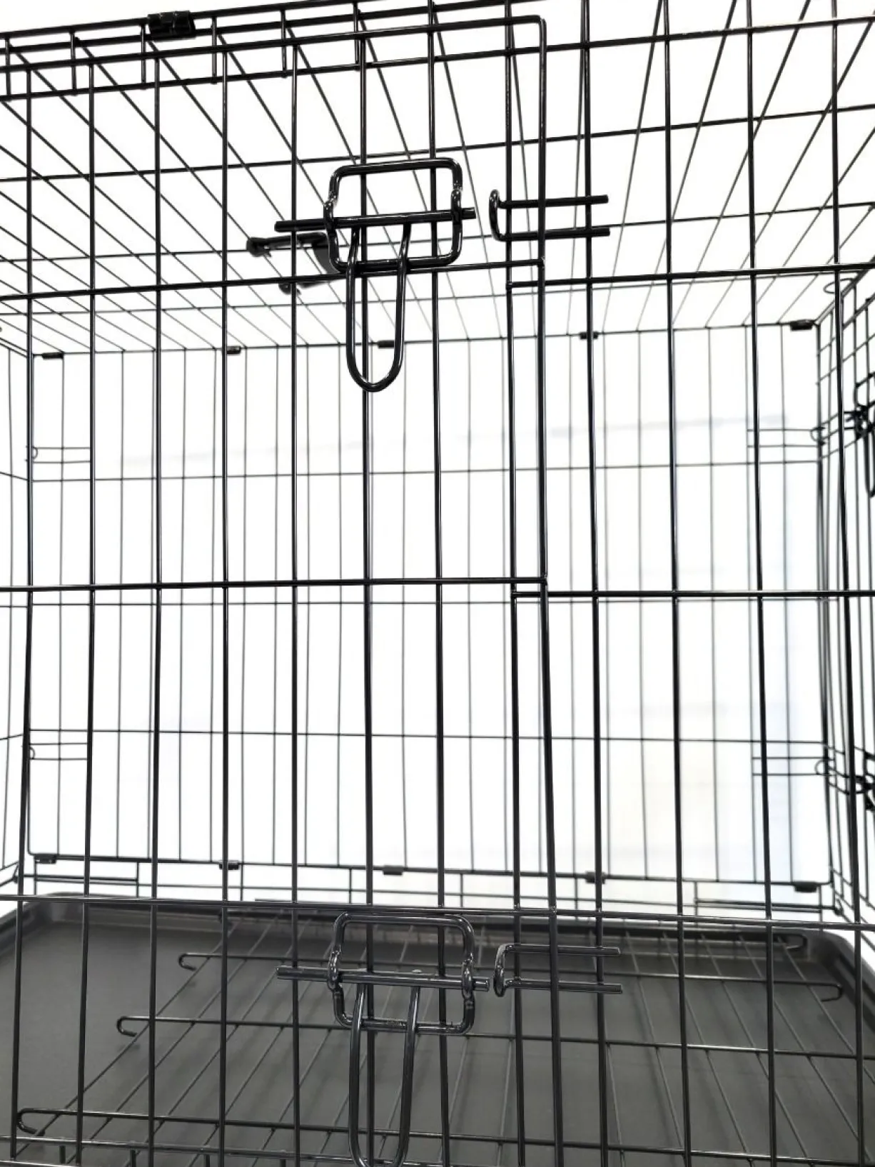Cage de transport chien pliable en métal avec poignée L90 x 60 x 67 cm