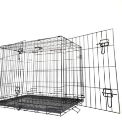 Cage de transport chien pliable en métal avec poignée L90 x 60 x 67 cm