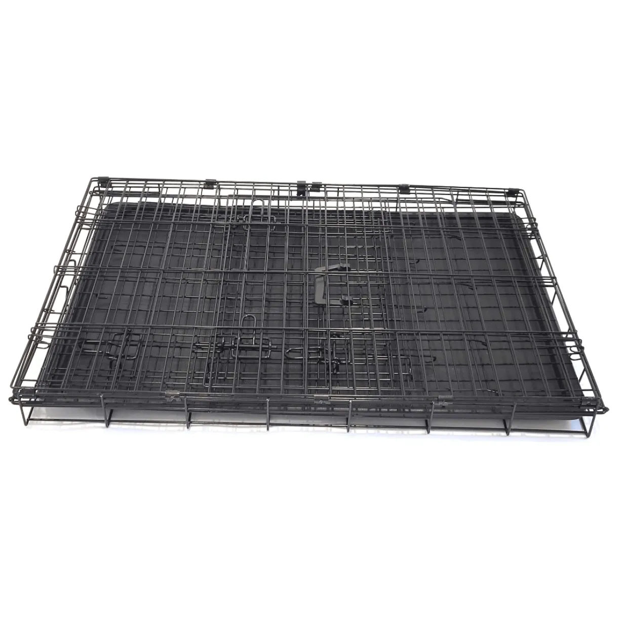 Cage de transport chien pliable en métal avec poignée L90 x 60 x 67 cm