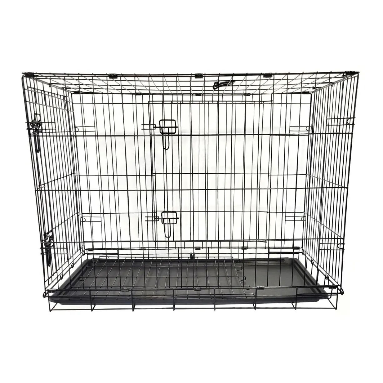 Cage de transport chien pliable en métal avec poignée L90 x 60 x 67 cm