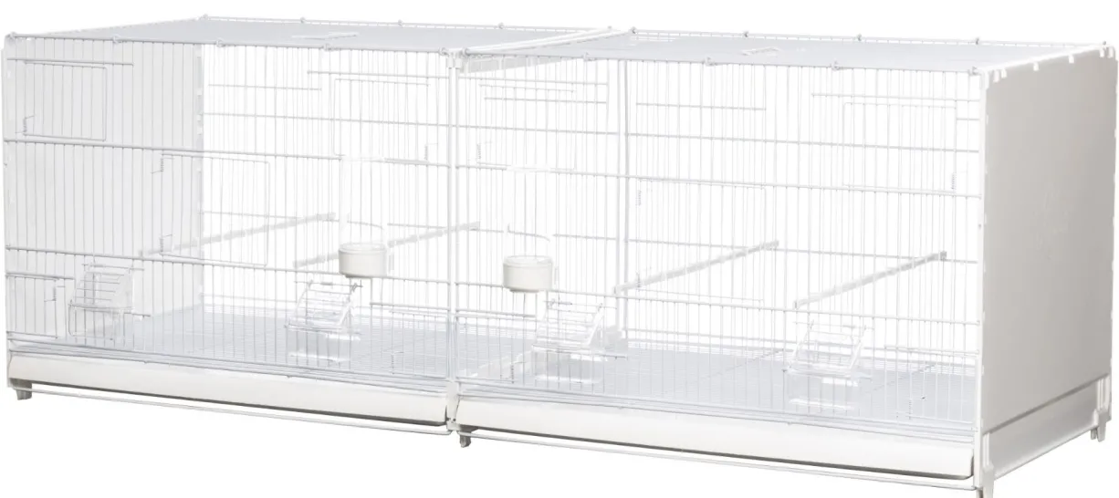 Cage d'élevage 120 cm BORMIO blanche pour oiseaux - 2GR