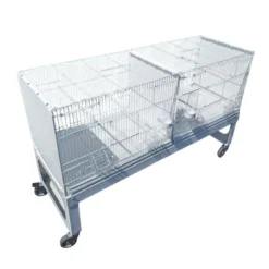 Cage d’élevage oiseaux 120 cm Bormio blanche avec chariot - 2GR