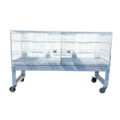 Cage d’élevage oiseaux 120 cm Bormio blanche avec chariot - 2GR