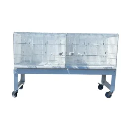 Cage d’élevage oiseaux 120 cm Cortina blanche avec chariot - 2GR