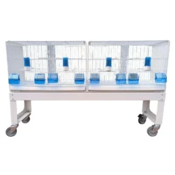 Cages d'élevage oiseaux 58cm parois plastique avec chariot - 2GR