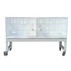 Cages d’élevage oiseaux 60 cm Taormina blanches avec chariot - 2GR