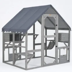 Catio équipé chat Deluxe 280x188x188cm avec bâche - Kat’Venture