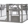 Catio équipé chat Deluxe 210x188x188cm sans bâche - Kat’Venture