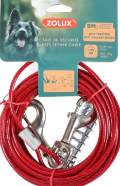 Câble de sécurité pour chien avec ressort anti traction 9m - Zolux