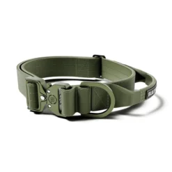 Collier chien avec poignée Lighter Combat Collar 4cm kaki taille L - BullyBillows