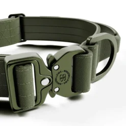 Collier chien avec poignée Lighter Combat Collar 4cm kaki taille L - BullyBillows
