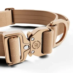Collier chien avec poignée Lighter Combat Collar 4cm beige taille S - BullyBillows