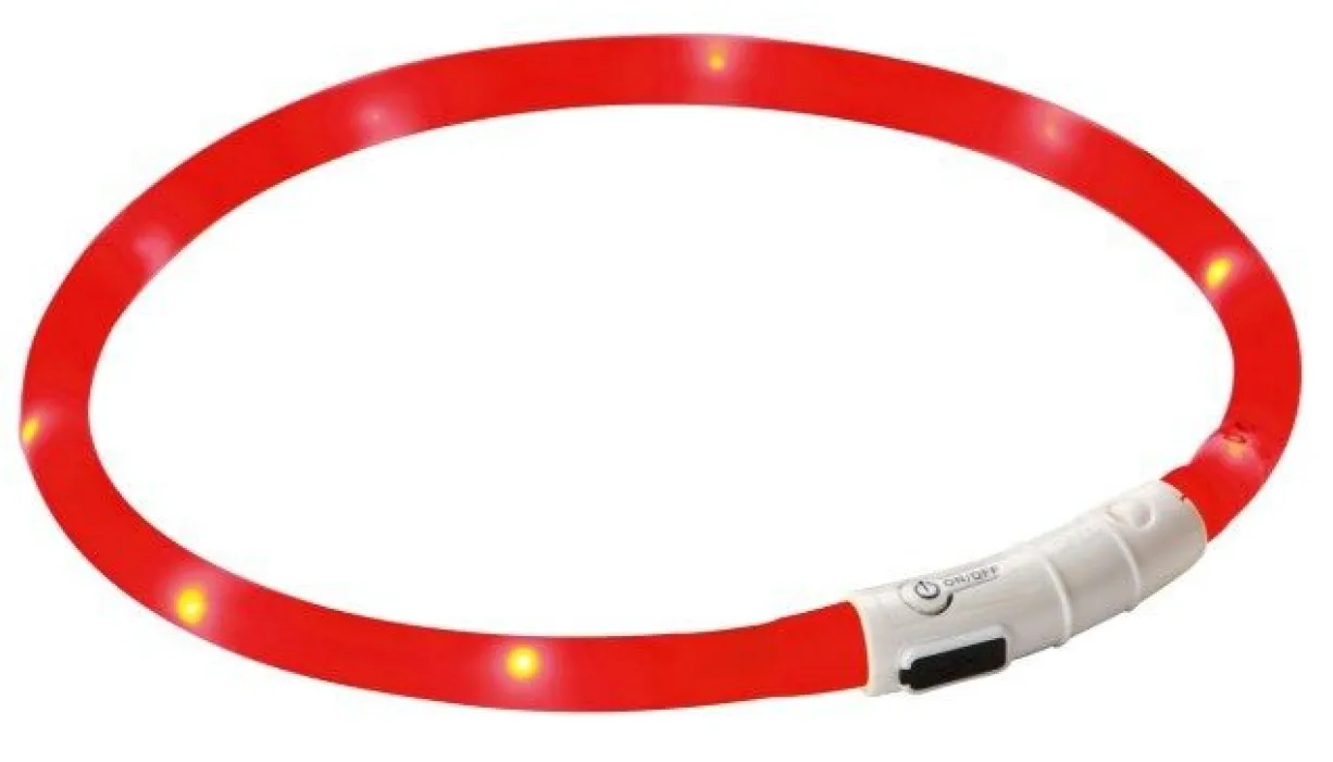 Collier à LED chien Maxi Safe 55cm rouge - Kerbl