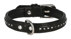 Collier pour chien Diamond noir, 14 mm / 29 - 33 cm