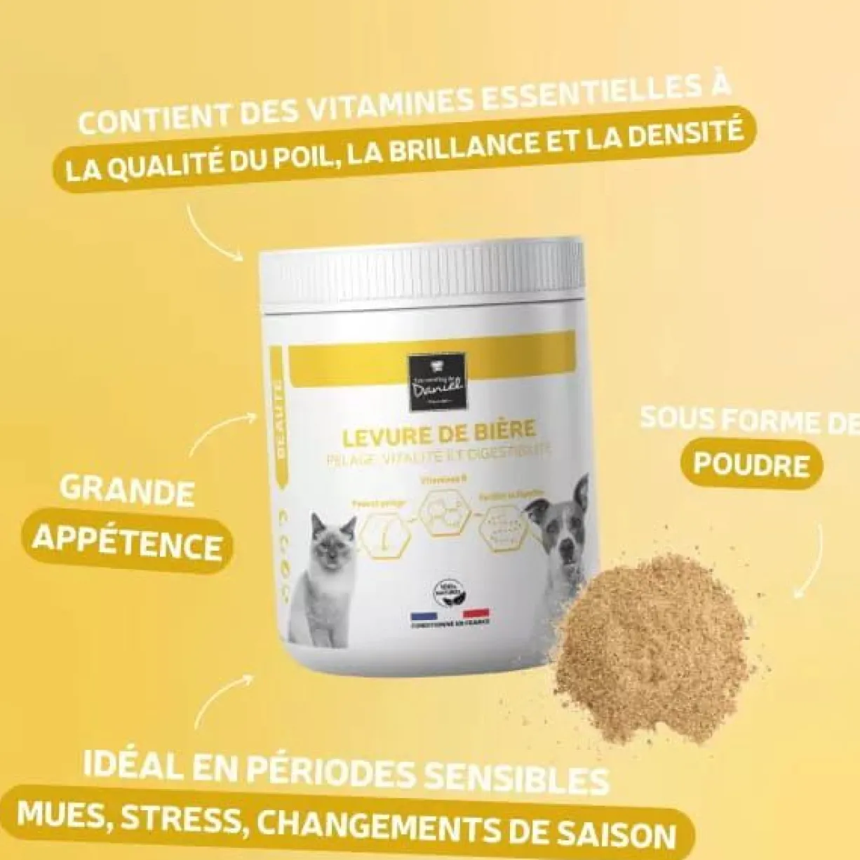 Complément alimentaire chien et chat Levure de bière 2,6kg - Les recettes de Daniel