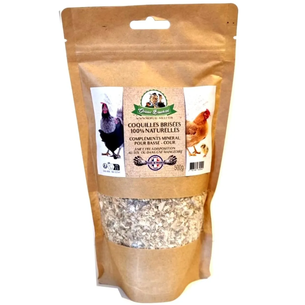 Coquilles brisées 100% naturelles poule 500g - Octave Bauchant