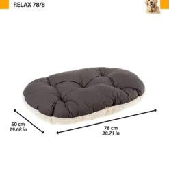 Coussin chien coton et fourrure écologique Relax gris et blanc taille 8 - Ferplast