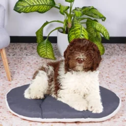 Coussin chien coton et fourrure écologique Relax gris et blanc taille 8 - Ferplast