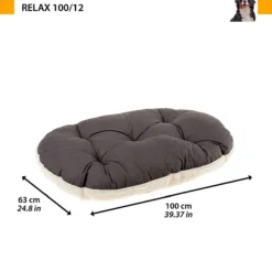 Coussin chien coton et fourrure écologique Relax gris et blanc taille 12 - Ferplast