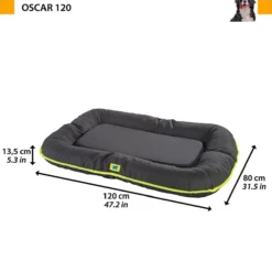 Coussin chien en tissu déperlant rembourré Oscar 120 noir taille XL - Ferplast