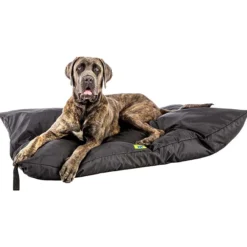 Coussin chien en tissu déperlant rembourré et déhoussable Olympic 115 noir taille L/XL - Ferplast