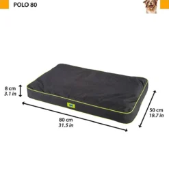 Coussin chien en tissu déperlant et résistant Polo 80 noir taille S/M - Ferplast